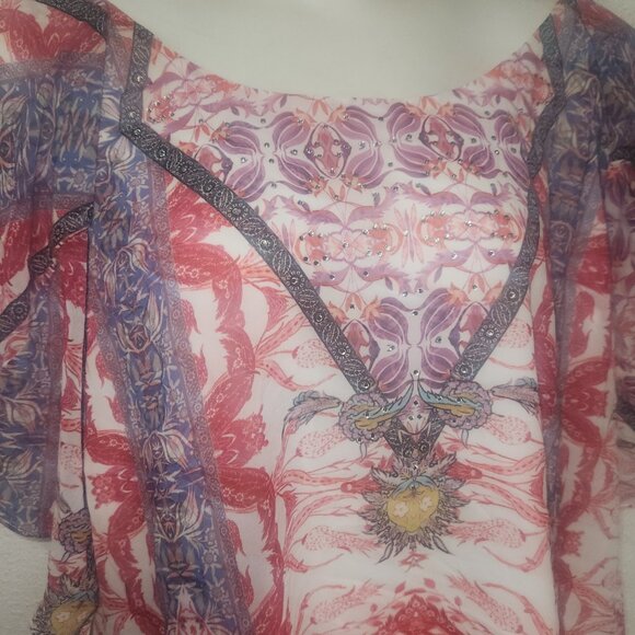 City Chic ** stylish studded blouse Plus size 18 w/ ruffled sleeves NWT - Picture 10 of 12